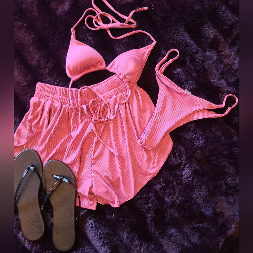 LIZAFUL 3 piece bikini set. Pink.Size 8 Great condition